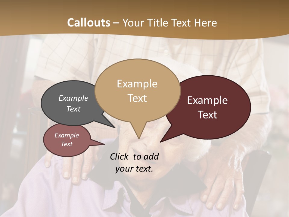 An Elderly Man Sitting In A Wheel Chair Next To A Woman PowerPoint Template