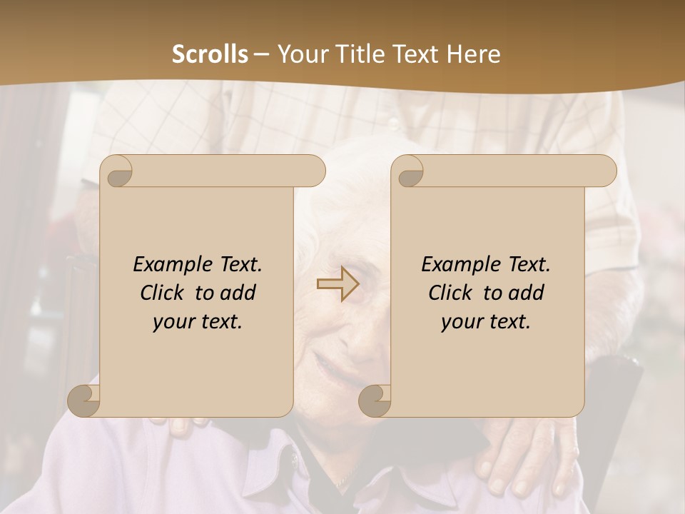 An Elderly Man Sitting In A Wheel Chair Next To A Woman PowerPoint Template