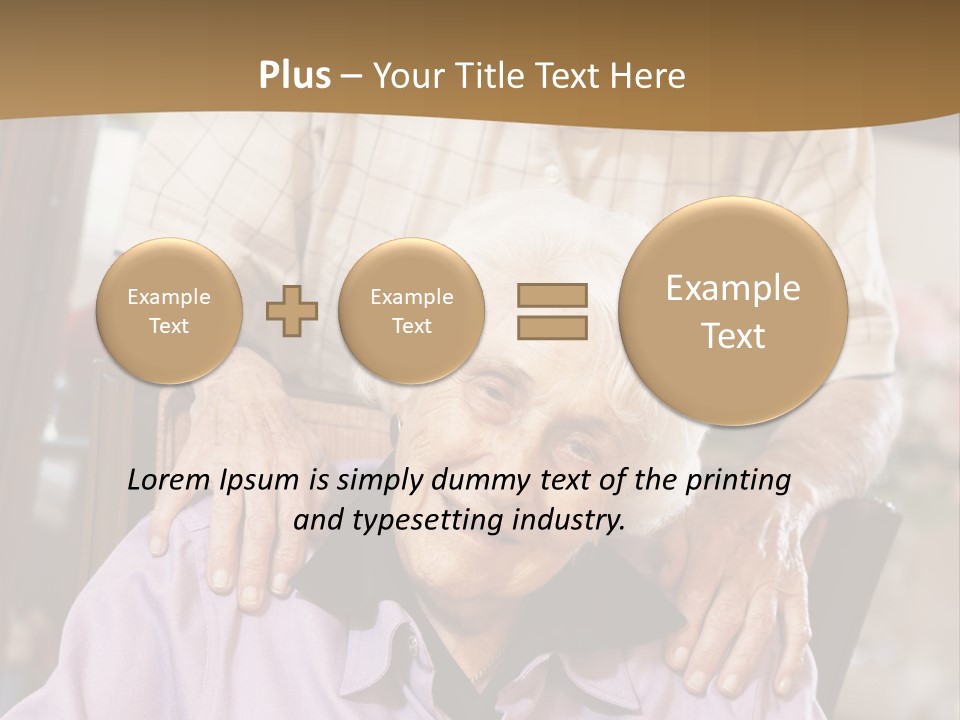 An Elderly Man Sitting In A Wheel Chair Next To A Woman PowerPoint Template