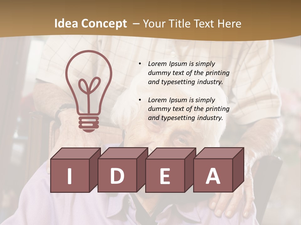 An Elderly Man Sitting In A Wheel Chair Next To A Woman PowerPoint Template