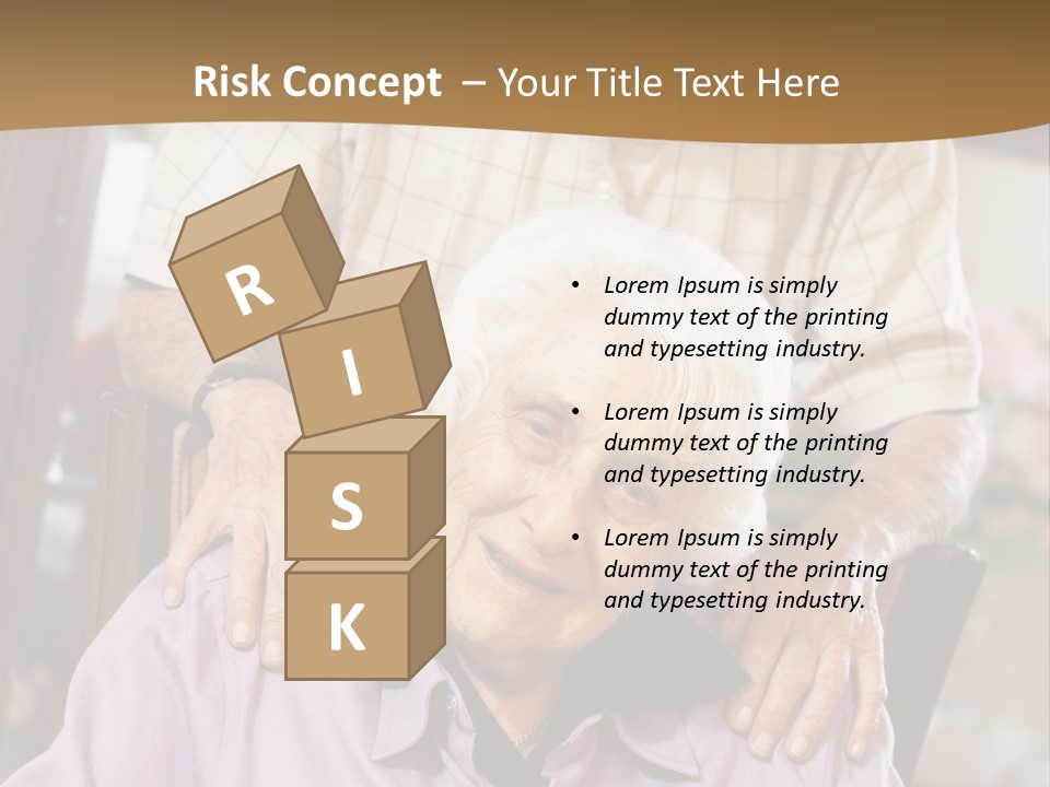 An Elderly Man Sitting In A Wheel Chair Next To A Woman PowerPoint Template