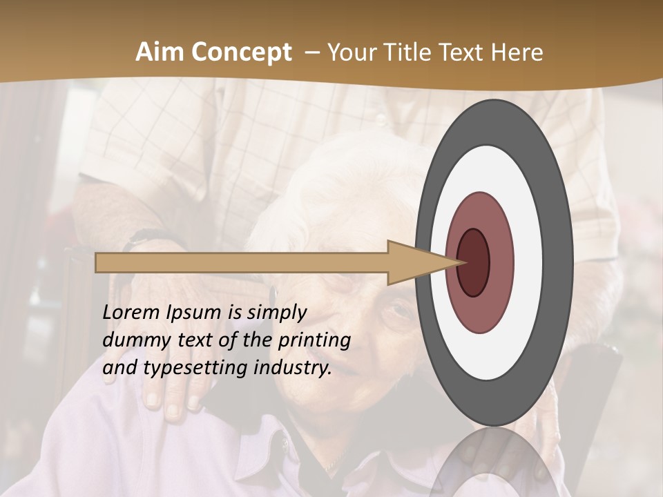 An Elderly Man Sitting In A Wheel Chair Next To A Woman PowerPoint Template