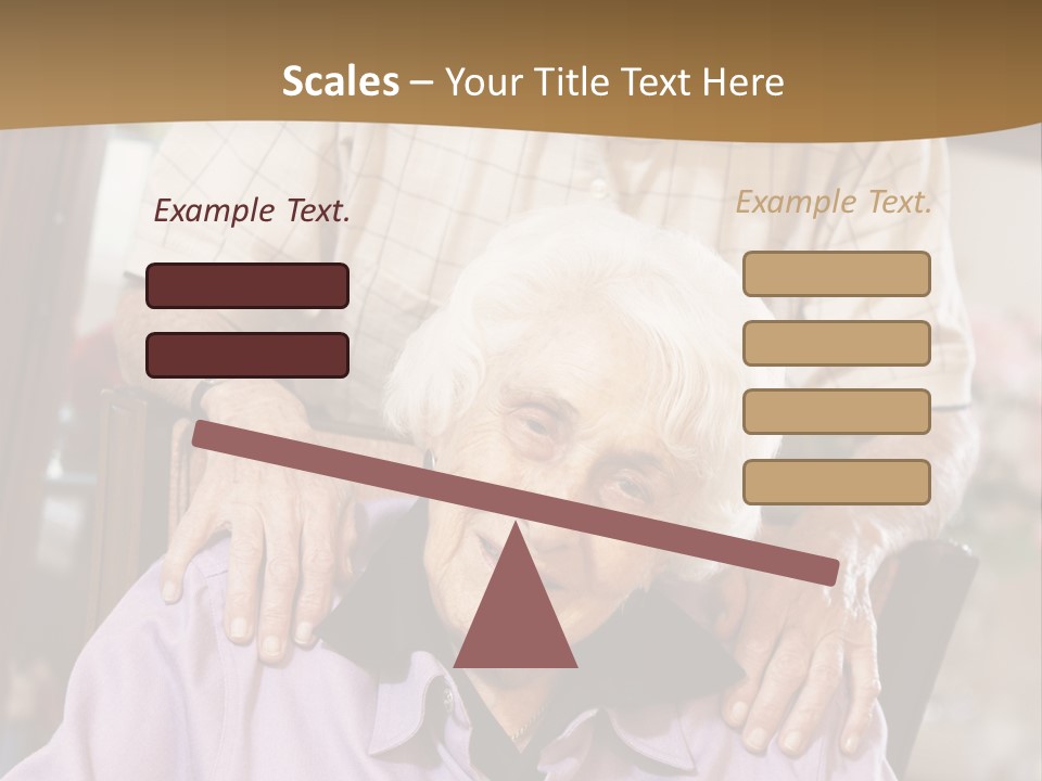 An Elderly Man Sitting In A Wheel Chair Next To A Woman PowerPoint Template