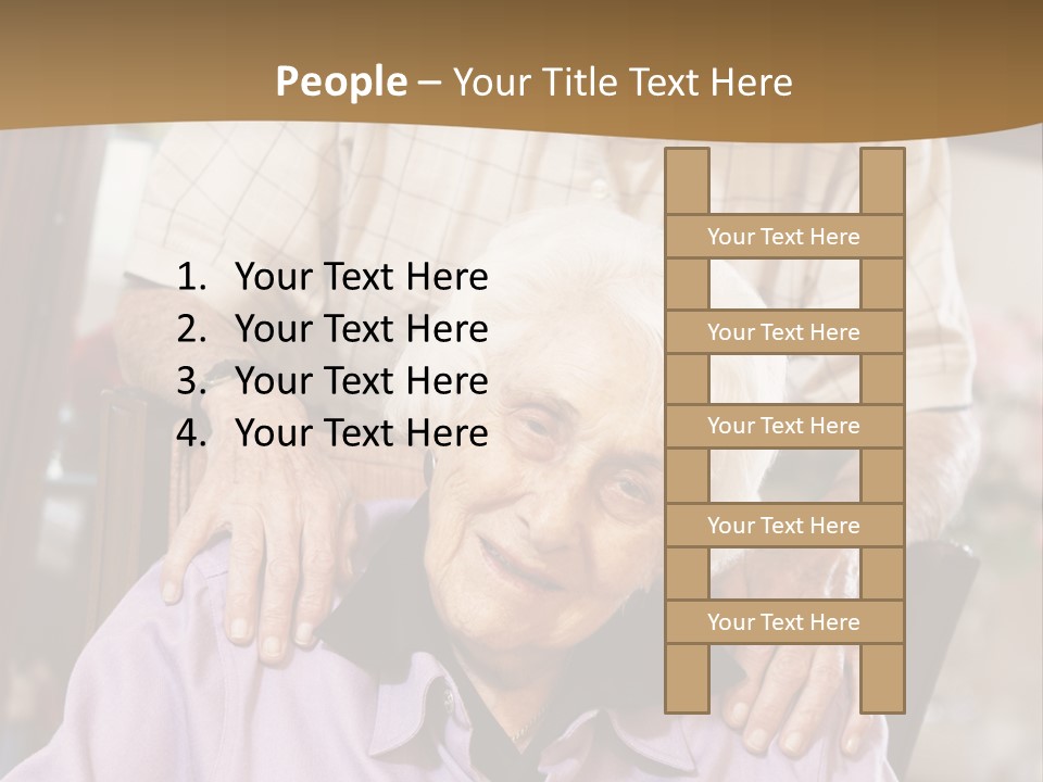 An Elderly Man Sitting In A Wheel Chair Next To A Woman PowerPoint Template