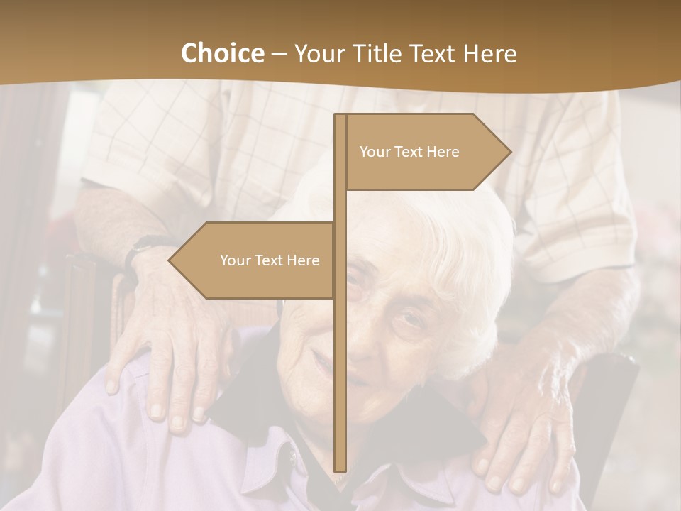 An Elderly Man Sitting In A Wheel Chair Next To A Woman PowerPoint Template