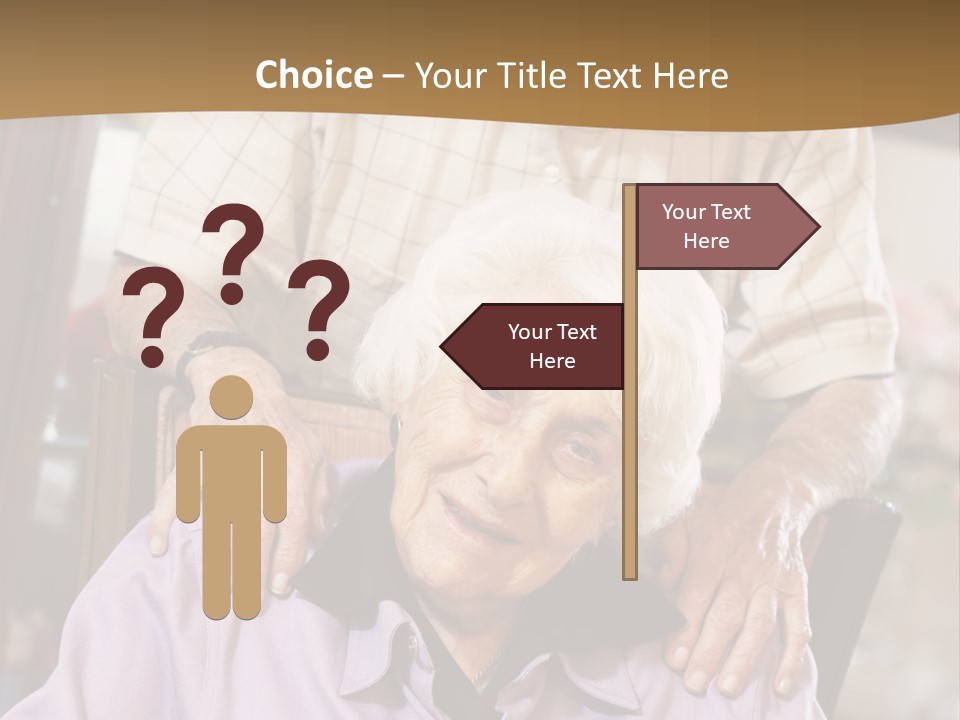 An Elderly Man Sitting In A Wheel Chair Next To A Woman PowerPoint Template