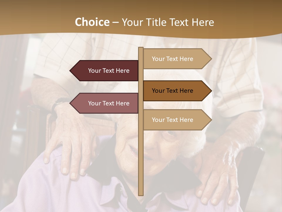 An Elderly Man Sitting In A Wheel Chair Next To A Woman PowerPoint Template