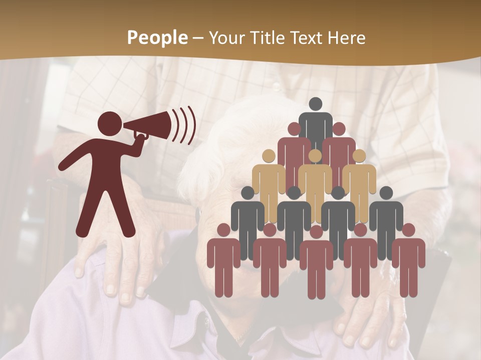 An Elderly Man Sitting In A Wheel Chair Next To A Woman PowerPoint Template