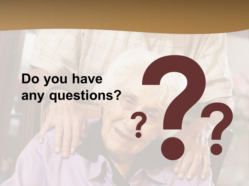 An Elderly Man Sitting In A Wheel Chair Next To A Woman PowerPoint Template