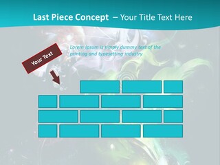 A Large Magic Flower Is Turned To The Right And A Little Flower Facing A Large Flower. Colourfully, Very Artistically And A Few Abstractly. PowerPoint Template