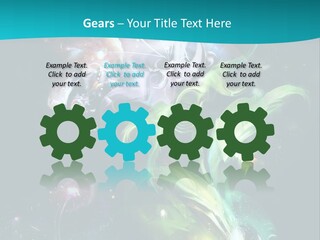 A Large Magic Flower Is Turned To The Right And A Little Flower Facing A Large Flower. Colourfully, Very Artistically And A Few Abstractly. PowerPoint Template