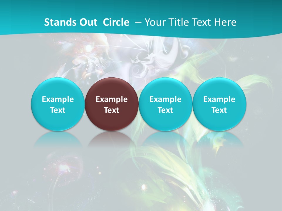 A Large Magic Flower Is Turned To The Right And A Little Flower Facing A Large Flower. Colourfully, Very Artistically And A Few Abstractly. PowerPoint Template