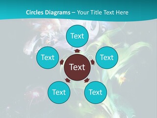 A Large Magic Flower Is Turned To The Right And A Little Flower Facing A Large Flower. Colourfully, Very Artistically And A Few Abstractly. PowerPoint Template