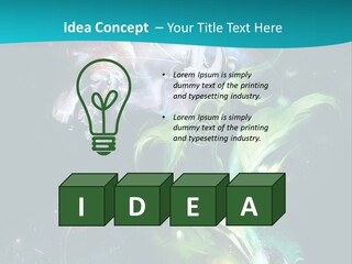 A Large Magic Flower Is Turned To The Right And A Little Flower Facing A Large Flower. Colourfully, Very Artistically And A Few Abstractly. PowerPoint Template