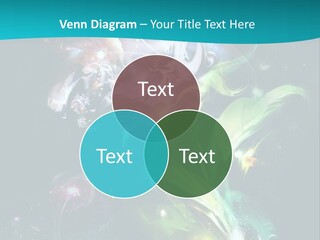 A Large Magic Flower Is Turned To The Right And A Little Flower Facing A Large Flower. Colourfully, Very Artistically And A Few Abstractly. PowerPoint Template