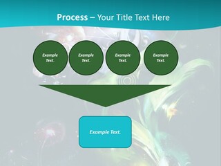 A Large Magic Flower Is Turned To The Right And A Little Flower Facing A Large Flower. Colourfully, Very Artistically And A Few Abstractly. PowerPoint Template