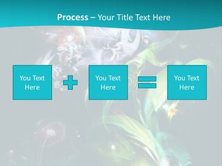 A Large Magic Flower Is Turned To The Right And A Little Flower Facing A Large Flower. Colourfully, Very Artistically And A Few Abstractly. PowerPoint Template