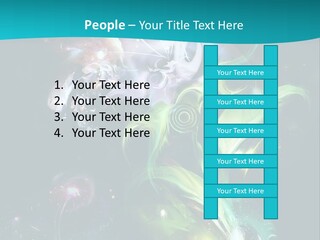 A Large Magic Flower Is Turned To The Right And A Little Flower Facing A Large Flower. Colourfully, Very Artistically And A Few Abstractly. PowerPoint Template