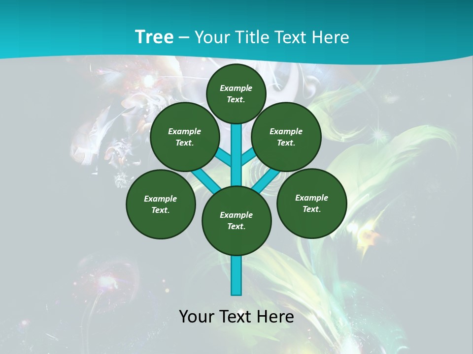 A Large Magic Flower Is Turned To The Right And A Little Flower Facing A Large Flower. Colourfully, Very Artistically And A Few Abstractly. PowerPoint Template