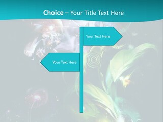A Large Magic Flower Is Turned To The Right And A Little Flower Facing A Large Flower. Colourfully, Very Artistically And A Few Abstractly. PowerPoint Template