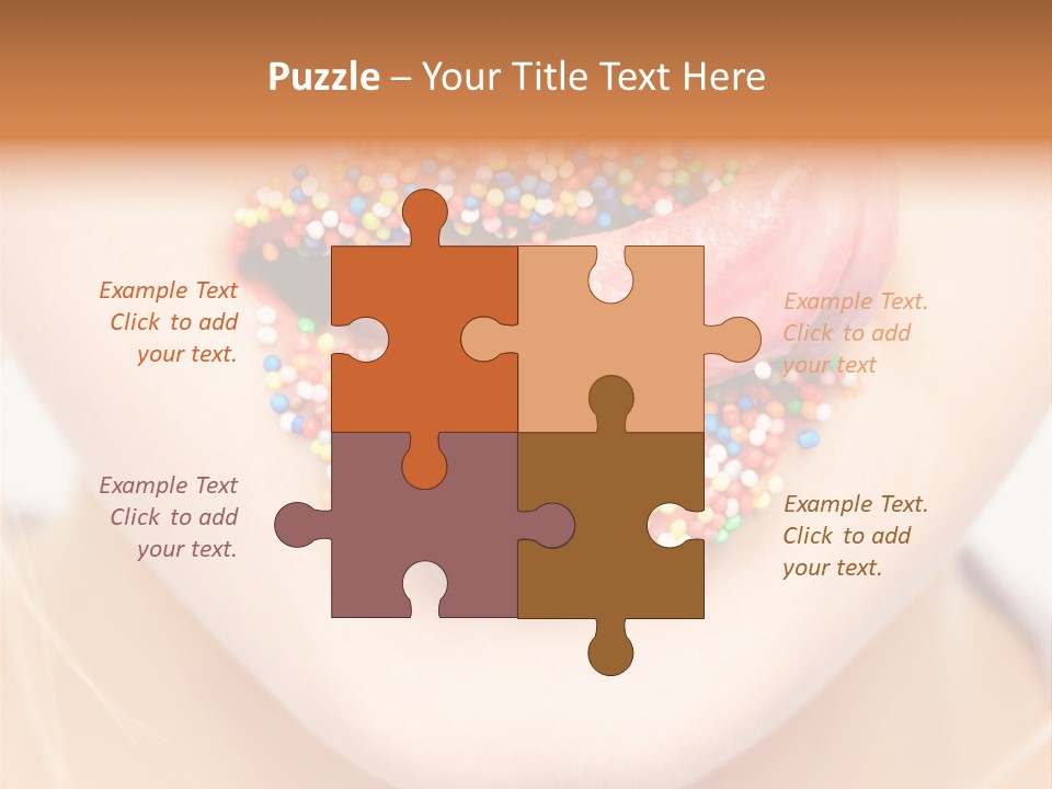 A Young Woman Blow Golden Glitter From Her Hands. PowerPoint Template