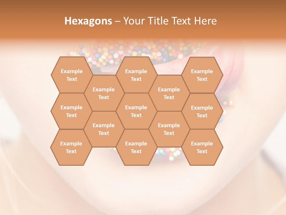 A Young Woman Blow Golden Glitter From Her Hands. PowerPoint Template