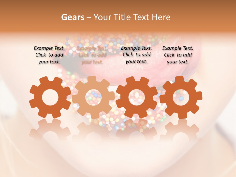 A Young Woman Blow Golden Glitter From Her Hands. PowerPoint Template