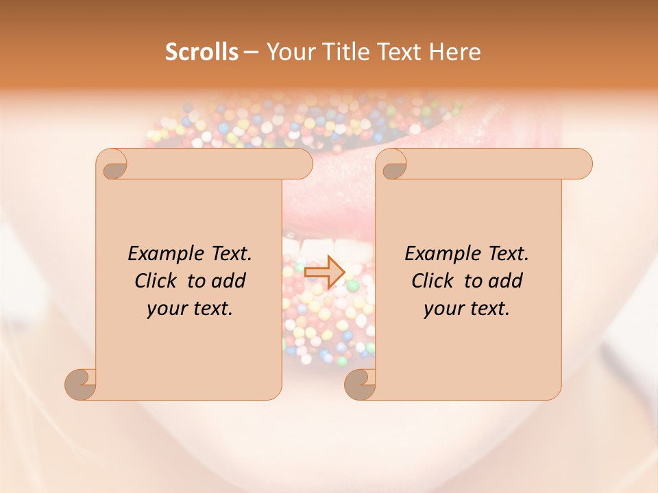 A Young Woman Blow Golden Glitter From Her Hands. PowerPoint Template