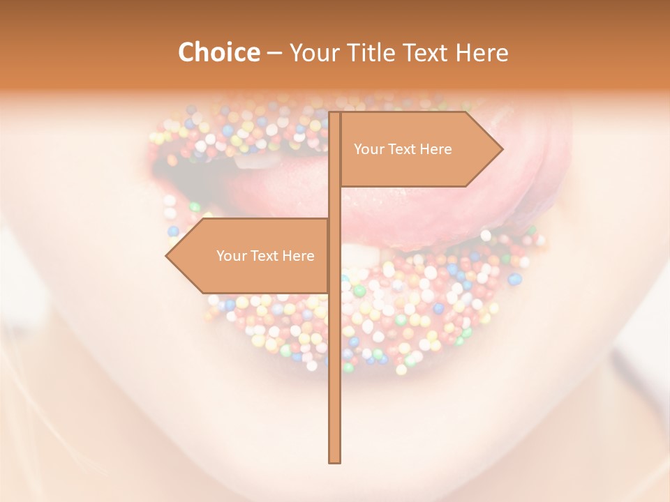 A Young Woman Blow Golden Glitter From Her Hands. PowerPoint Template