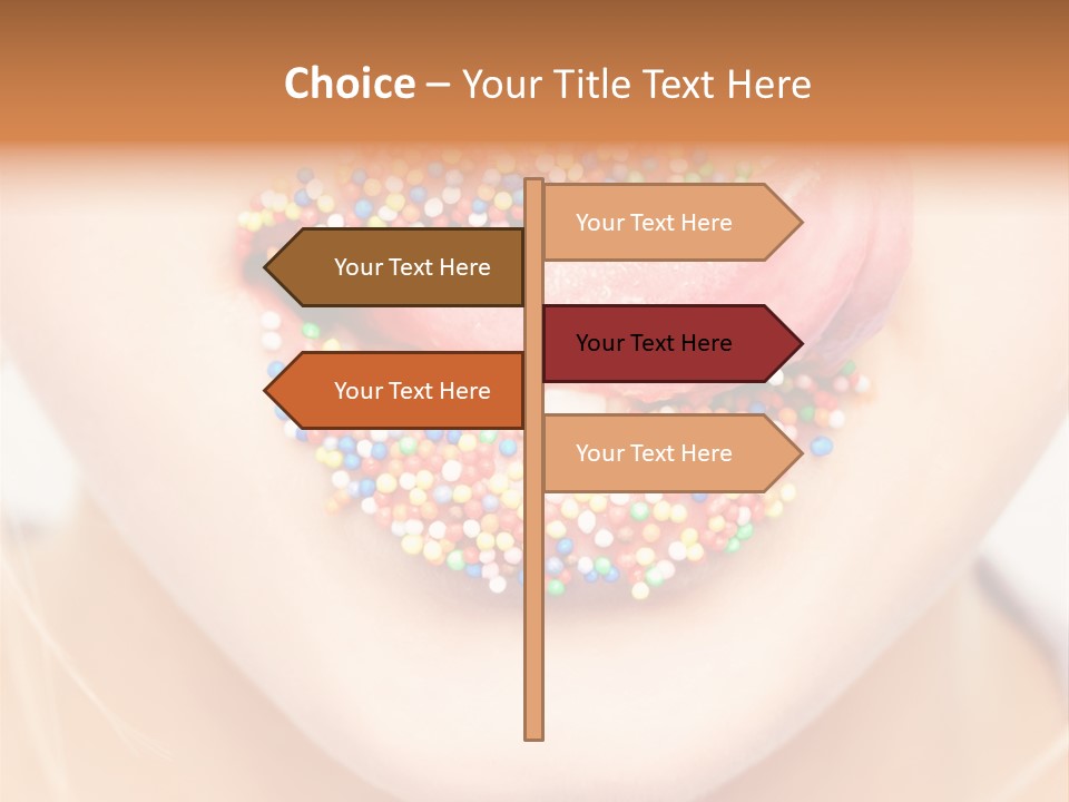 A Young Woman Blow Golden Glitter From Her Hands. PowerPoint Template