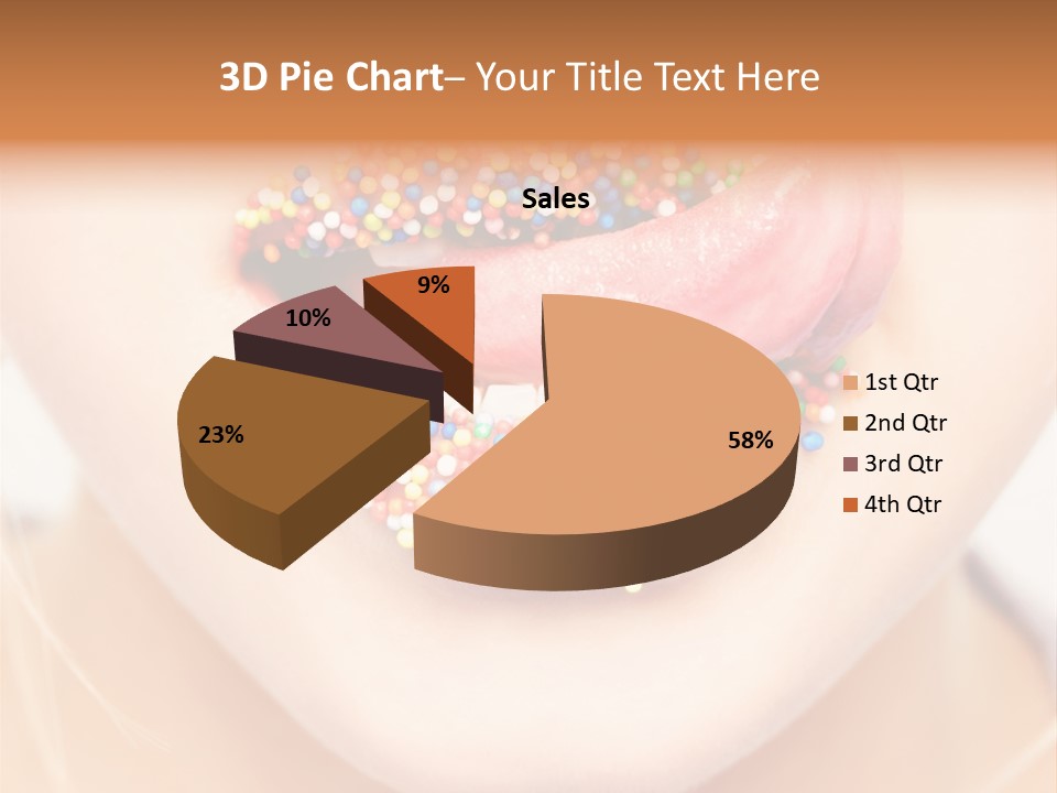 A Young Woman Blow Golden Glitter From Her Hands. PowerPoint Template