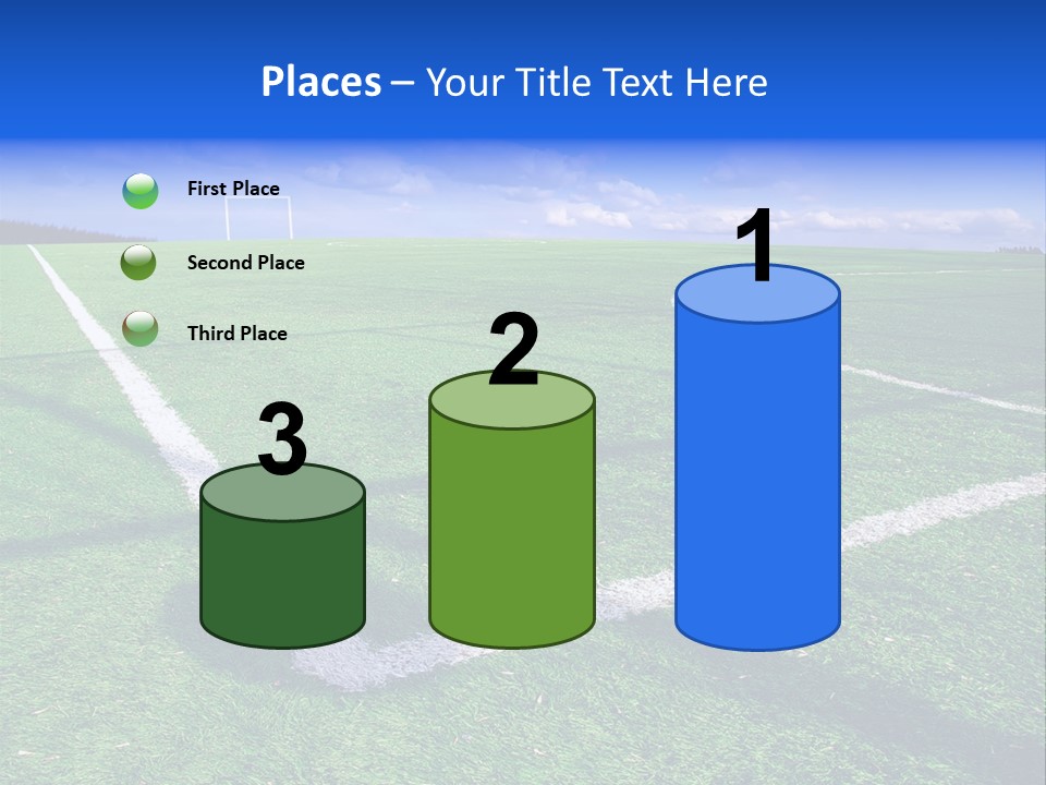 Football Field And Blue Sky PowerPoint Template