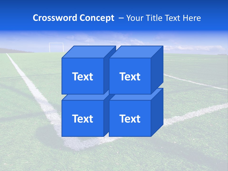 Football Field And Blue Sky PowerPoint Template
