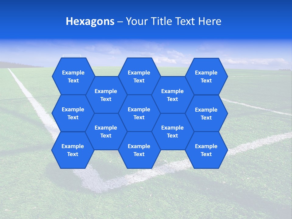Football Field And Blue Sky PowerPoint Template