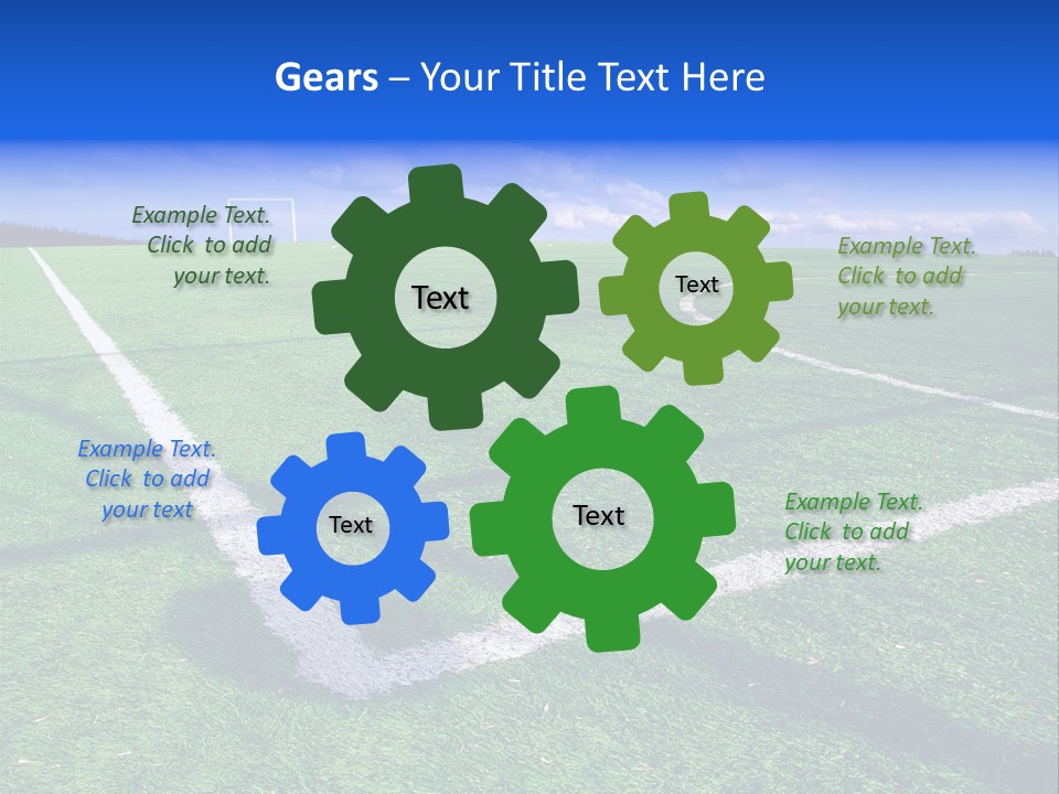 Football Field And Blue Sky PowerPoint Template