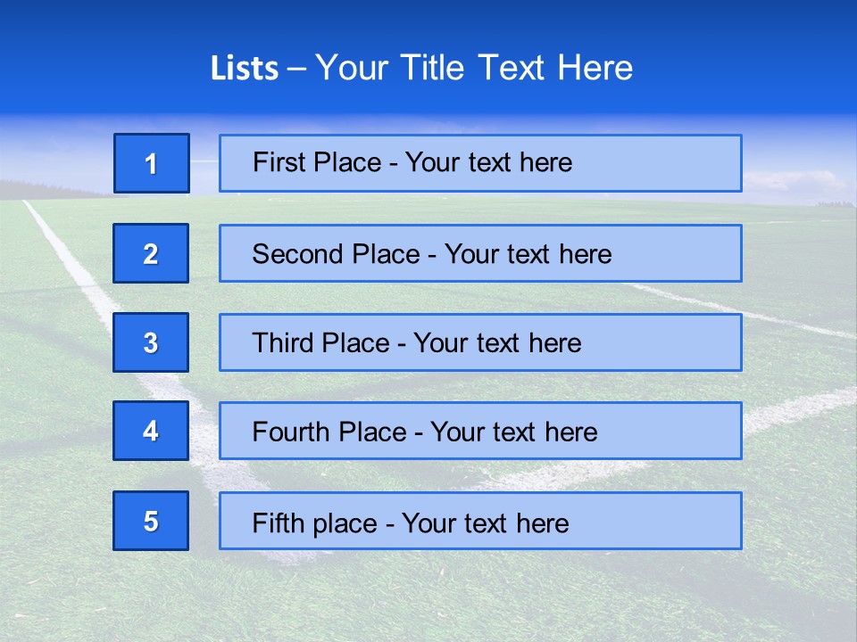 Football Field And Blue Sky PowerPoint Template