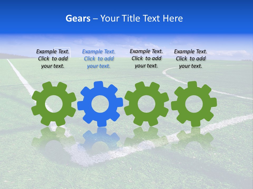 Football Field And Blue Sky PowerPoint Template