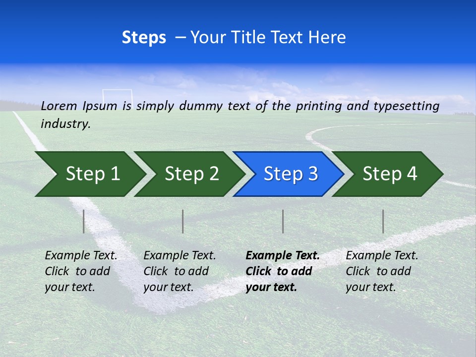 Football Field And Blue Sky PowerPoint Template