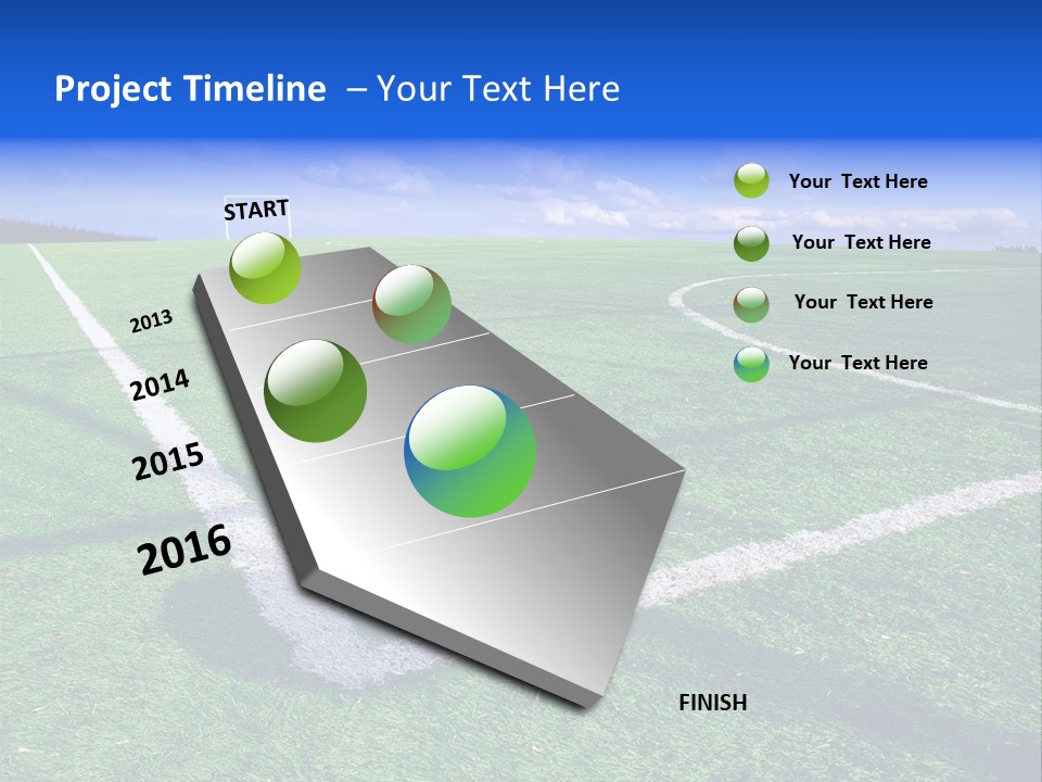Football Field And Blue Sky PowerPoint Template
