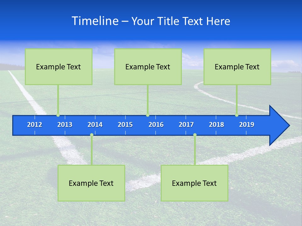 Football Field And Blue Sky PowerPoint Template
