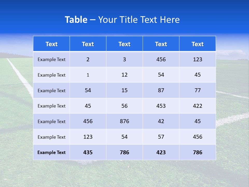 Football Field And Blue Sky PowerPoint Template