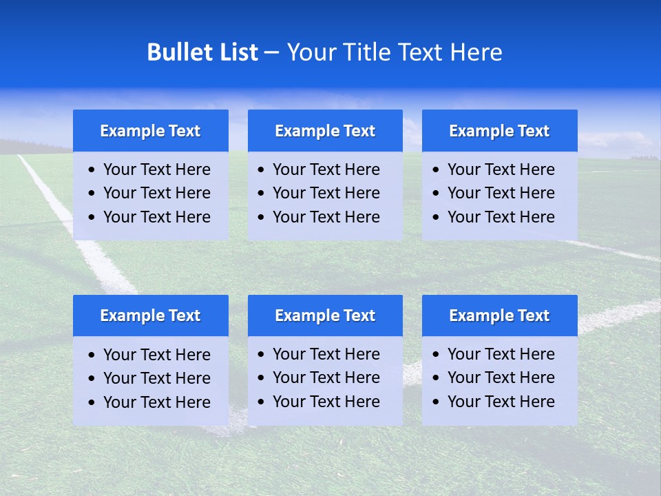 Football Field And Blue Sky PowerPoint Template