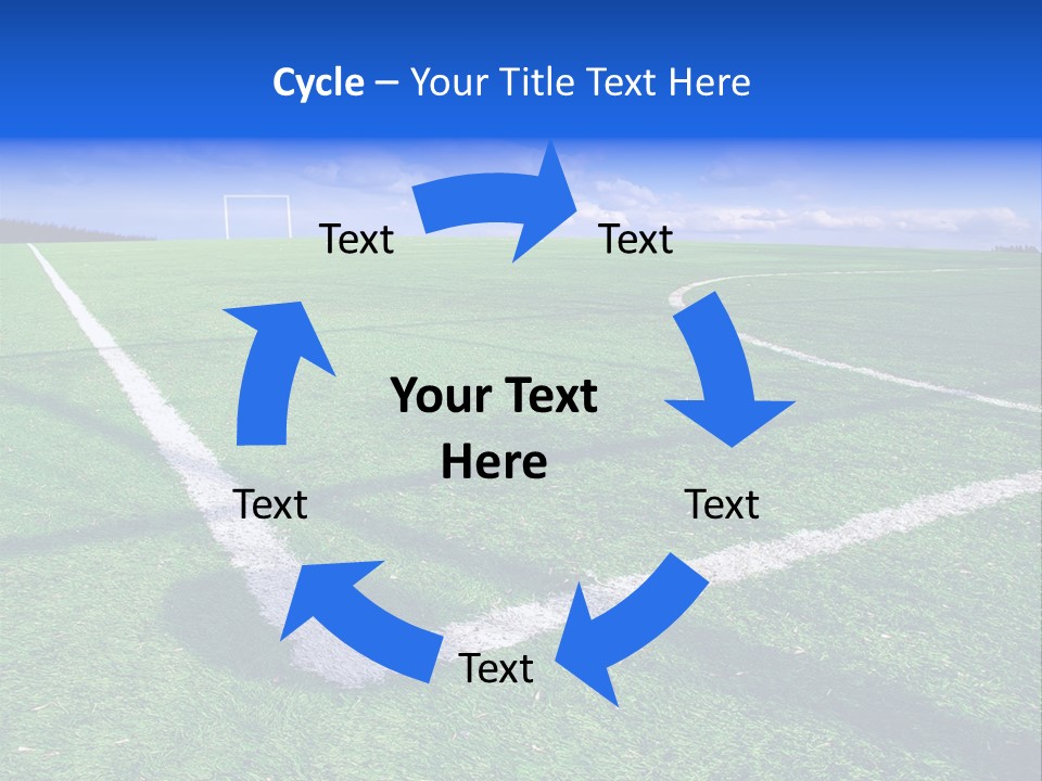 Football Field And Blue Sky PowerPoint Template