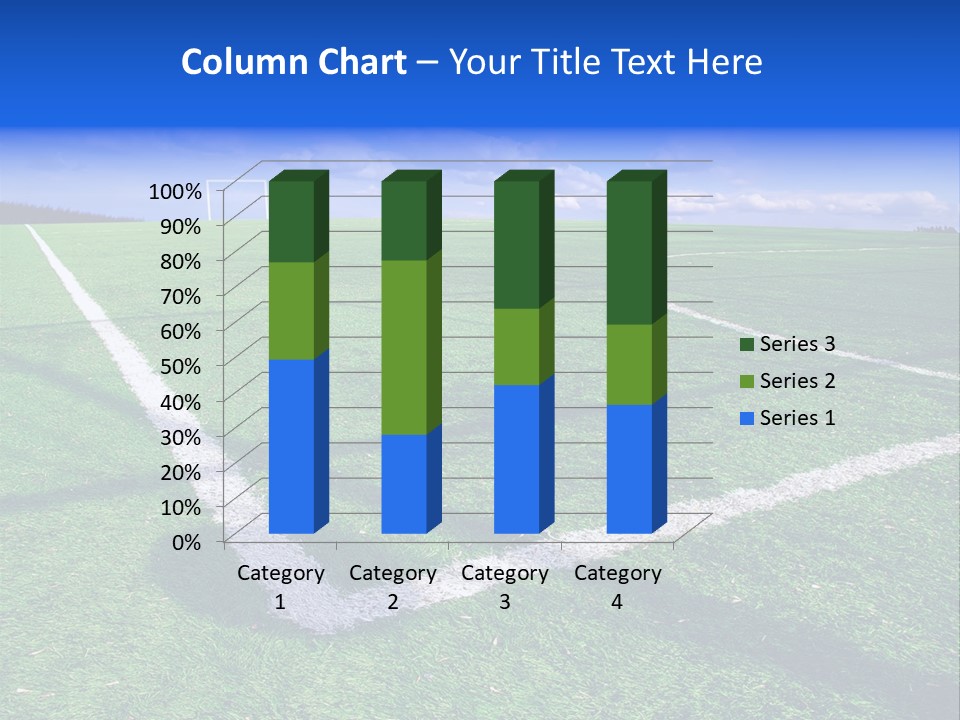 Football Field And Blue Sky PowerPoint Template