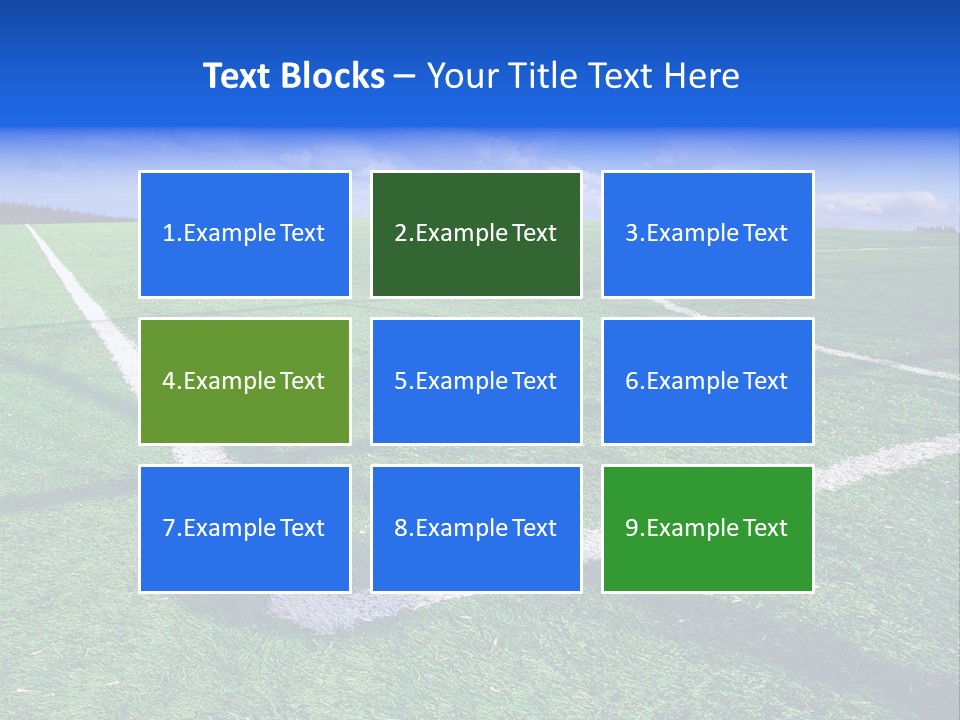 Football Field And Blue Sky PowerPoint Template
