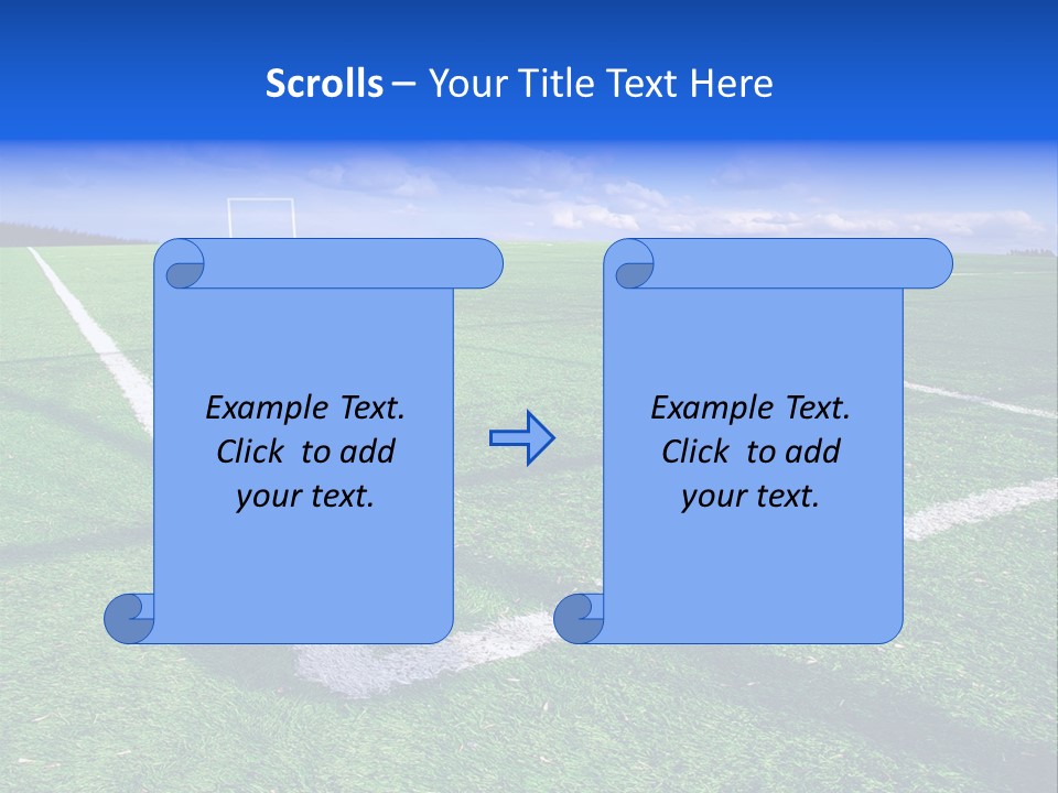 Football Field And Blue Sky PowerPoint Template