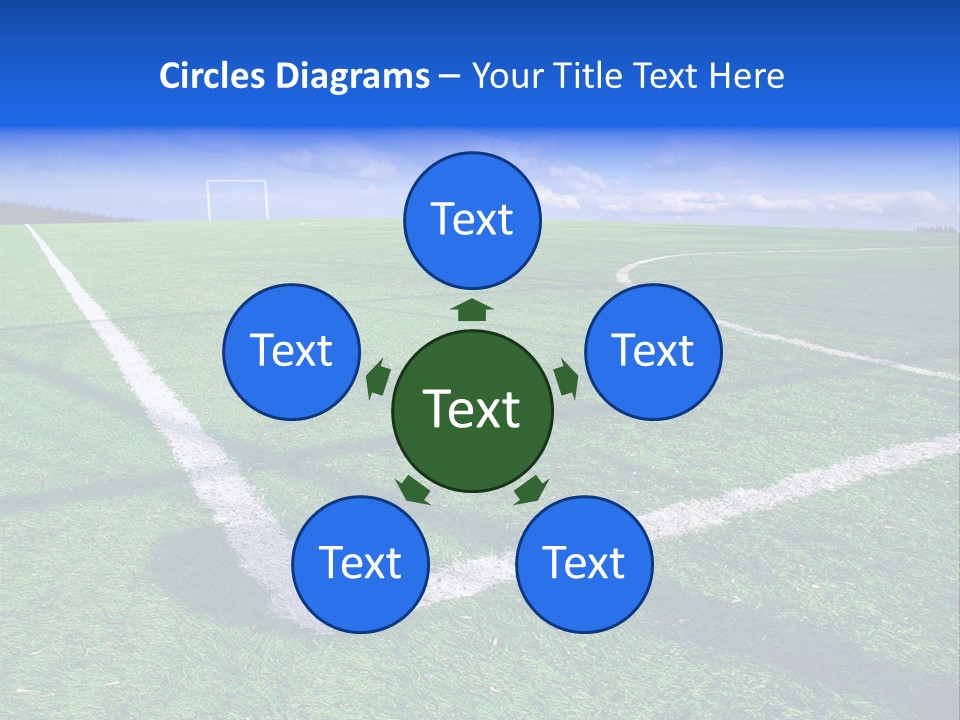 Football Field And Blue Sky PowerPoint Template