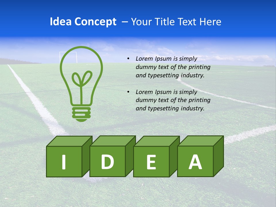 Football Field And Blue Sky PowerPoint Template