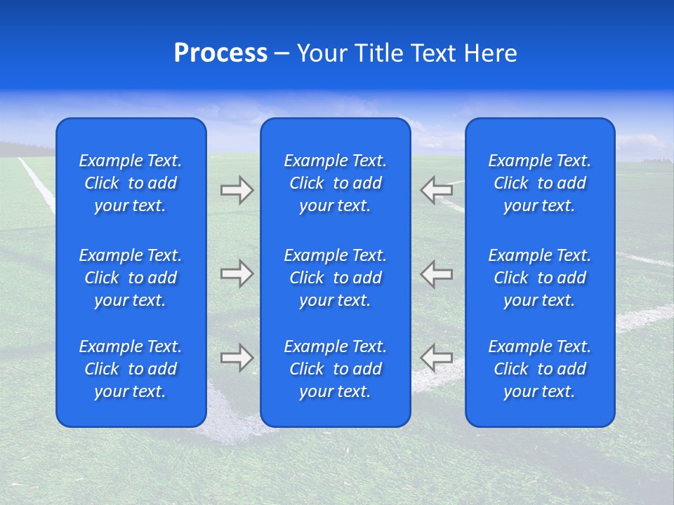Football Field And Blue Sky PowerPoint Template