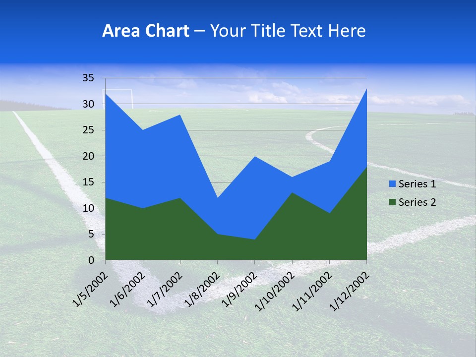 Football Field And Blue Sky PowerPoint Template